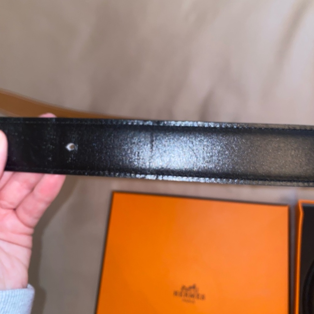 Hermes Black/Brown Reversible Leather Belt - Picture 7 of 12
